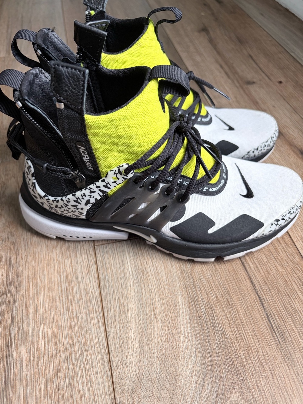 Nike Women’s High-Top Sneakers in Neon Yellow, Black, White